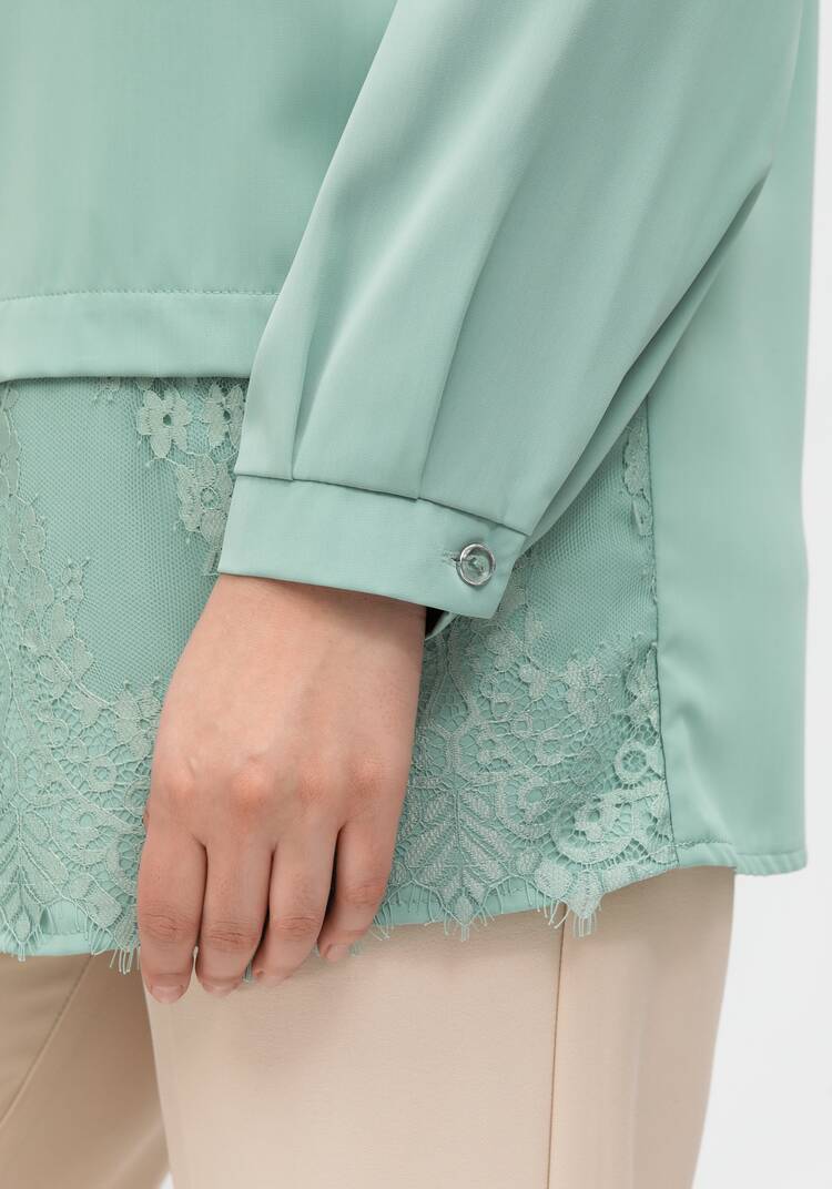 Блуза с ажурным кружевом по низу шир.  750, рис. 5