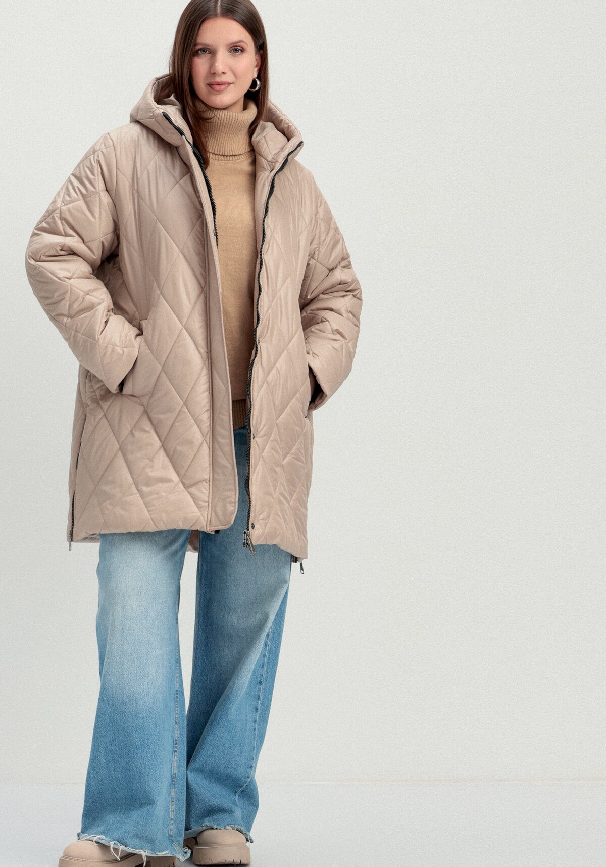 Куртка на молнии со стежкой ромбами — купить за 7 999 руб. руб в магазине Леомакс