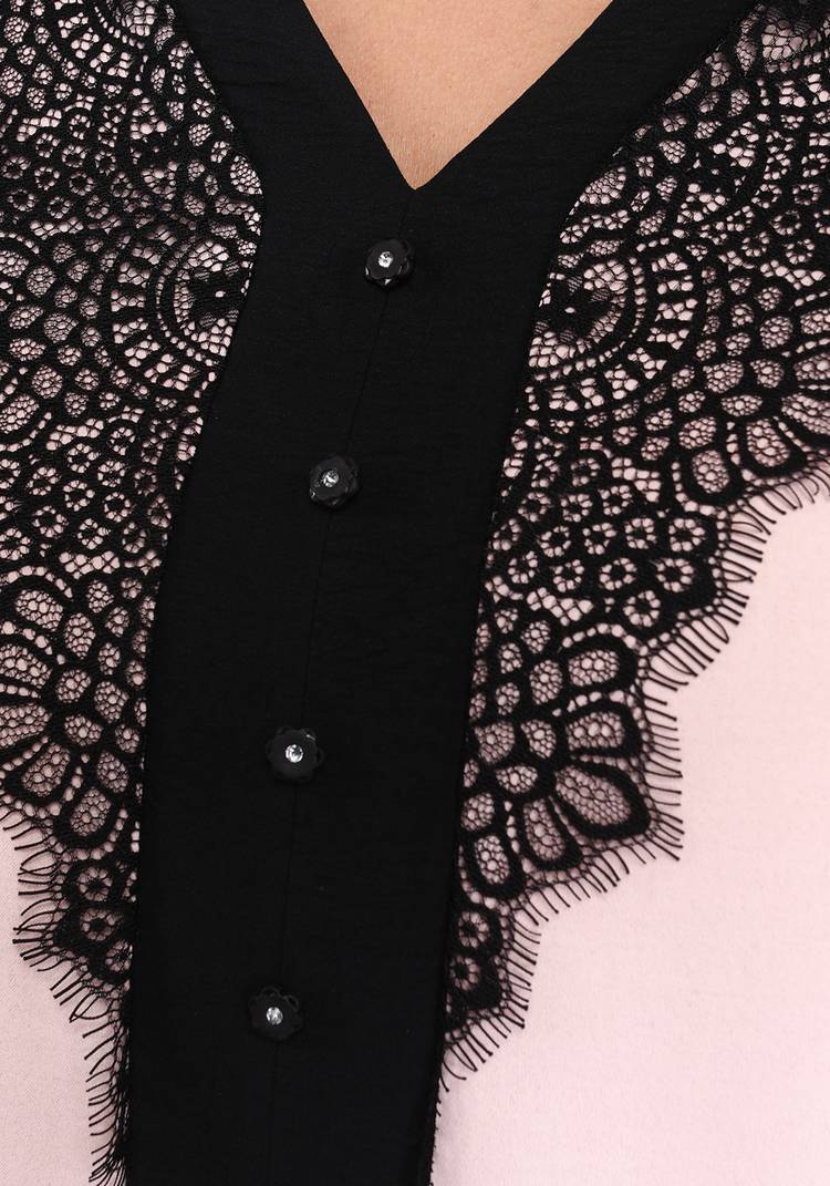 Блуза свободная со вставками из кружева шир.  750, рис. 8