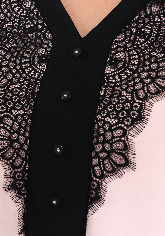 Блуза свободная со вставками из кружева шир.  580, рис. 8