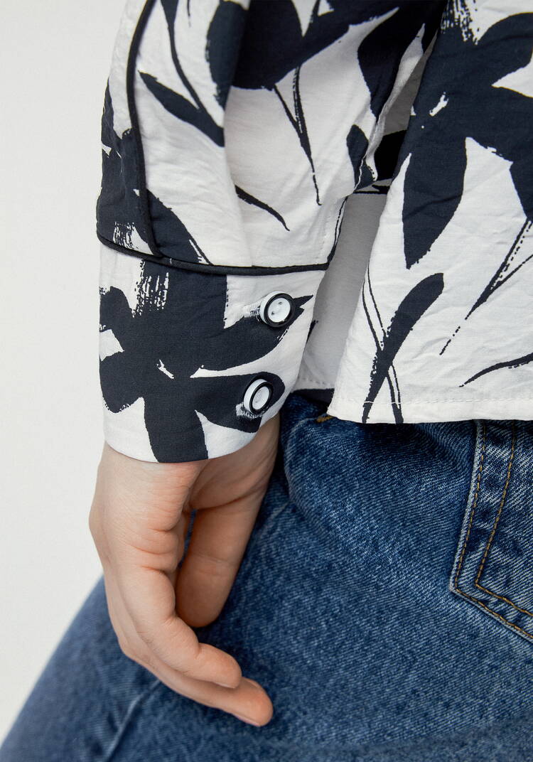 Блуза контрастными лампасами Катрин шир.  750, рис. 5