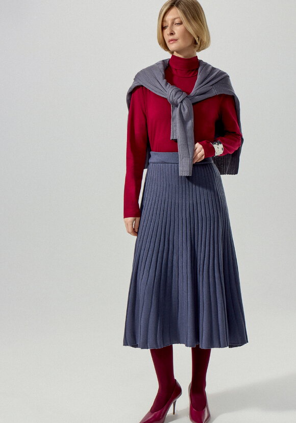 Юбка-плиссе на резинке ниже колена шир.  580, рис. 14