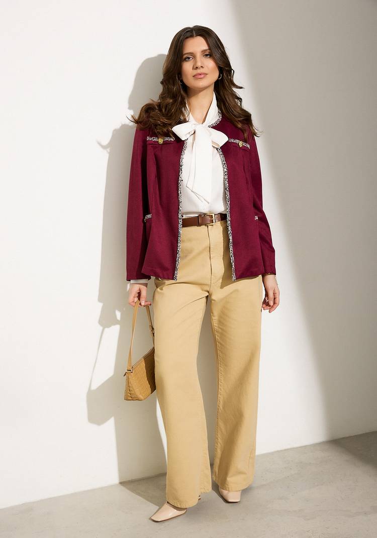 Жакет с тесьмой и декоративными пуговицами шир.  750, рис. 6