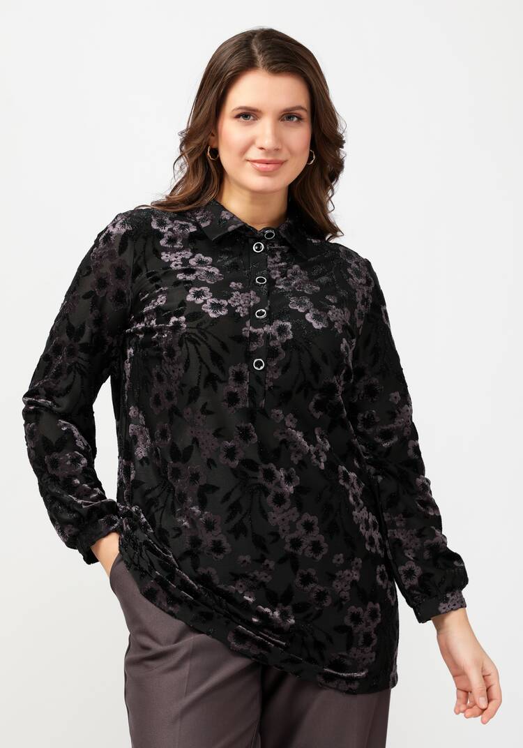 Туника с планкой на пуговицах шир.  750, рис. 18