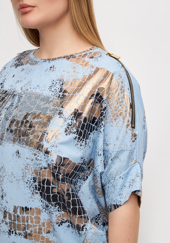 Блуза с блестящим принтом Эльвира шир.  580, рис. 5