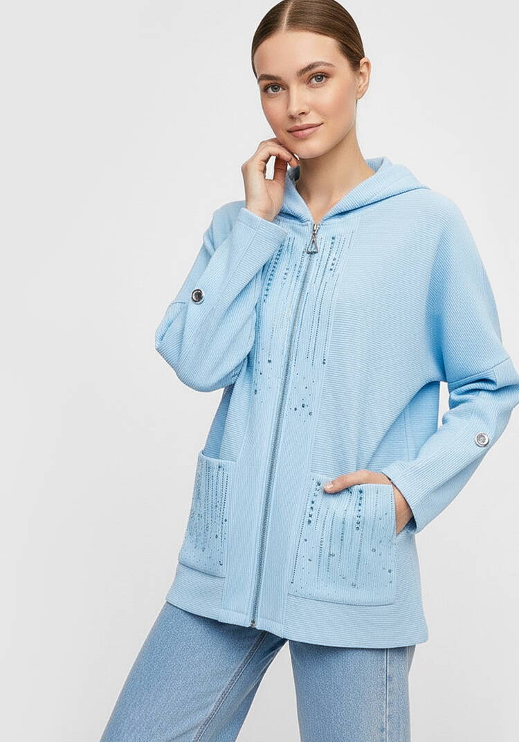 Толстовка на молнии со стразами шир.  750, рис. 7