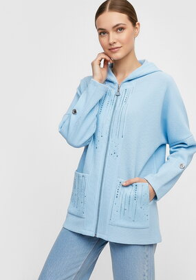 Толстовка на молнии со стразами