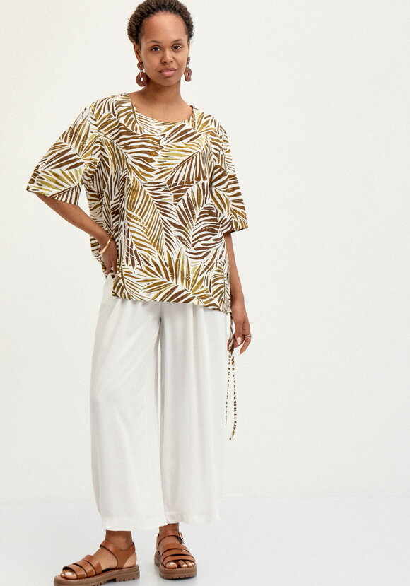 Блуза свободная с коротким рукавом и принтом шир.  580, рис. 7