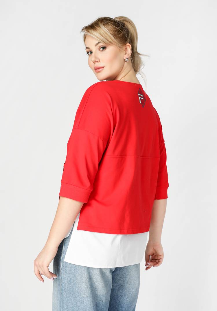 Свитшот женский с отделкой по низу Кристина шир.  750, рис. 3