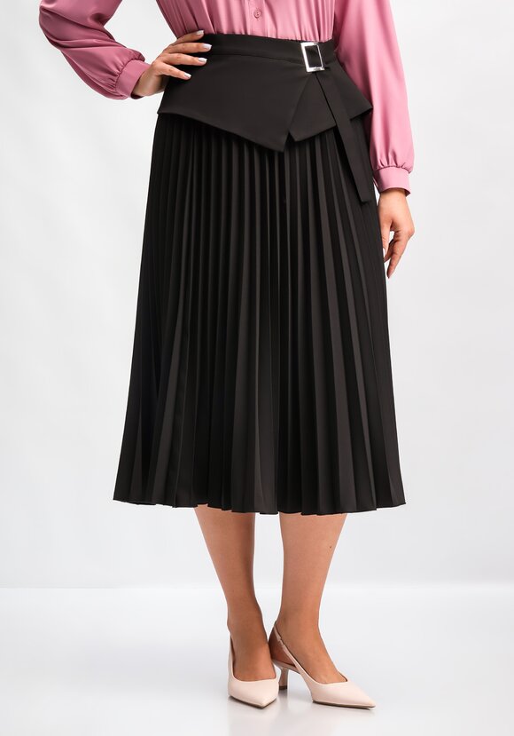 Юбка плиссированная со съемным поясом шир.  580, рис. 1