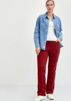 Брюки из джери с кокеткой по спинке