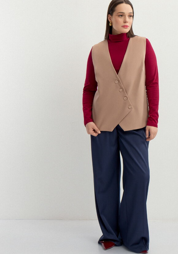 Жилет с асимметричным кроем шир.  580, рис. 6