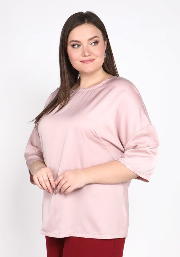 Блуза базовая однотонная шир.  580, рис. 8