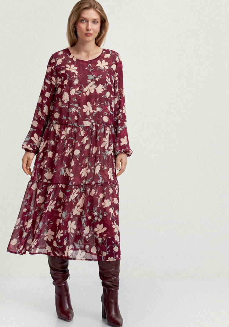 Платье свободного кроя с принтом цветок шир.  750, рис. 28