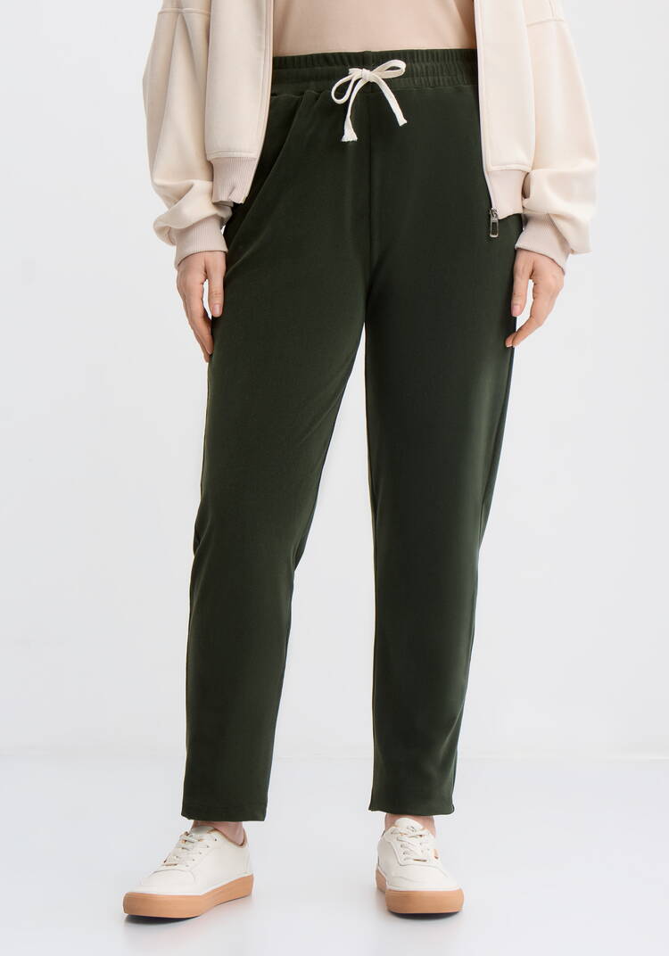 Брюки велюровые прямые на резинке по поясу шир.  750, рис. 2