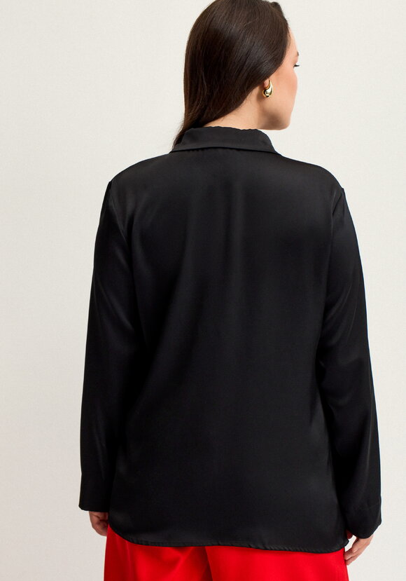 Блуза из шелка с супатной застежкой шир.  580, рис. 3