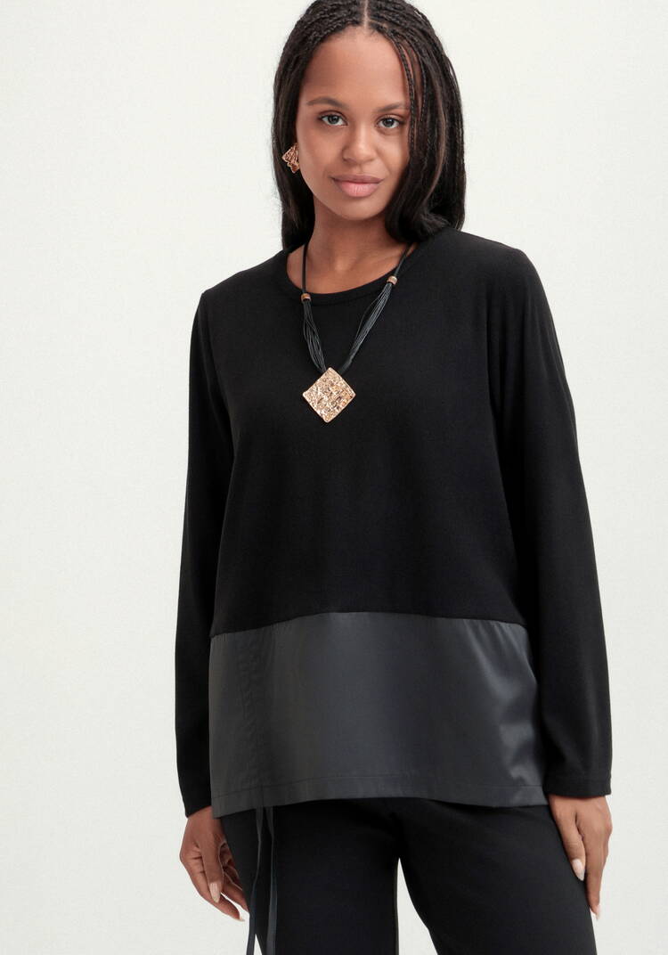 Блуза трикотажная из комбинированной ткани шир.  750, рис. 1