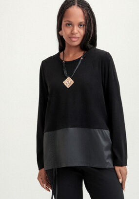 Блуза трикотажная из комбинированной ткани