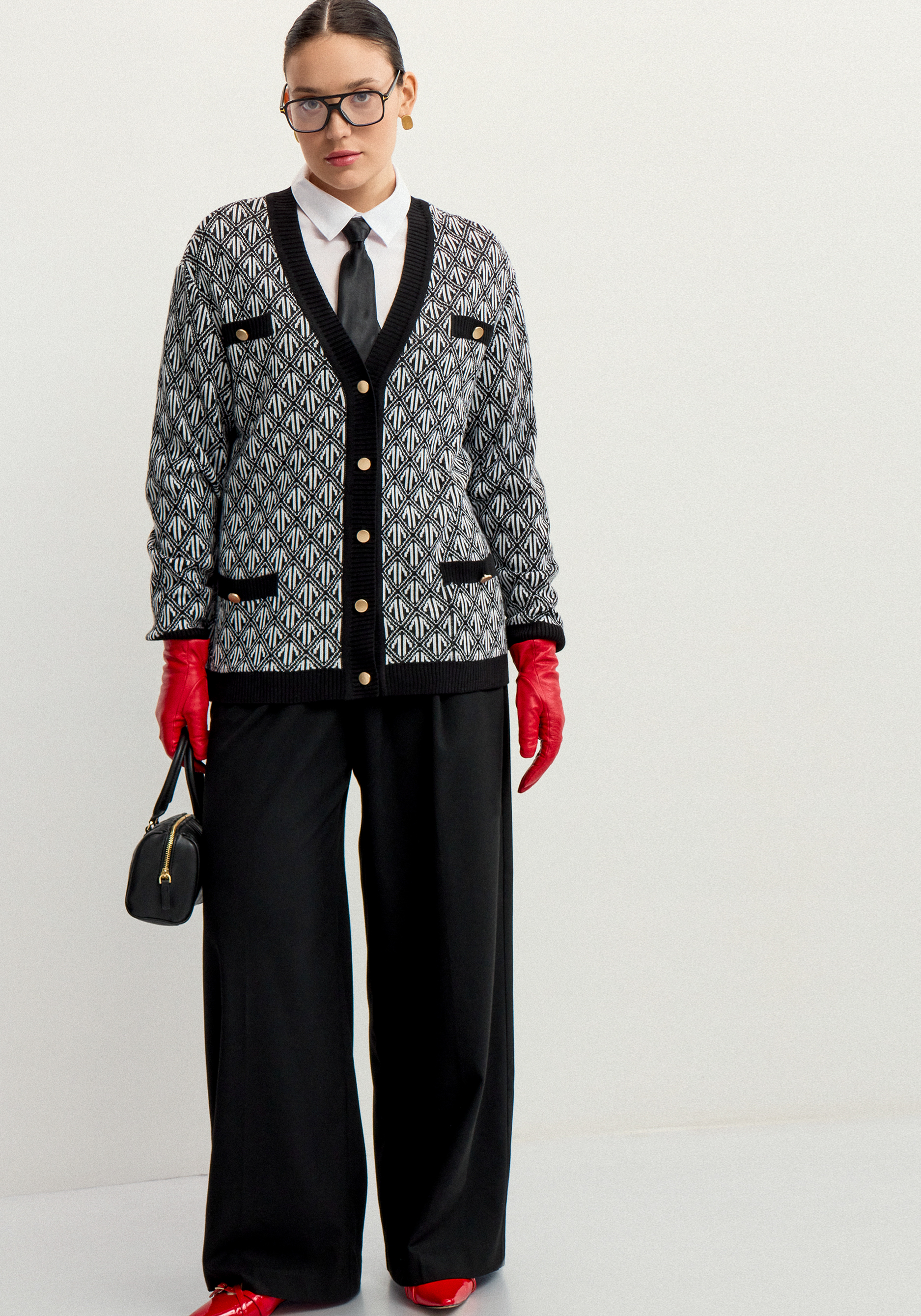 Кардиган удлиненный с графичным орнаментом 4999₽