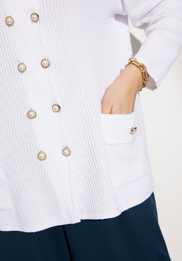 Жакет на пуговицах с жемчугом шир.  580, рис. 19