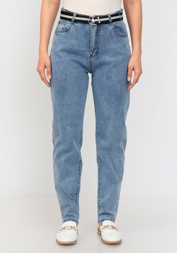 Джинсы со стразами по боковому шву шир.  580, рис. 4