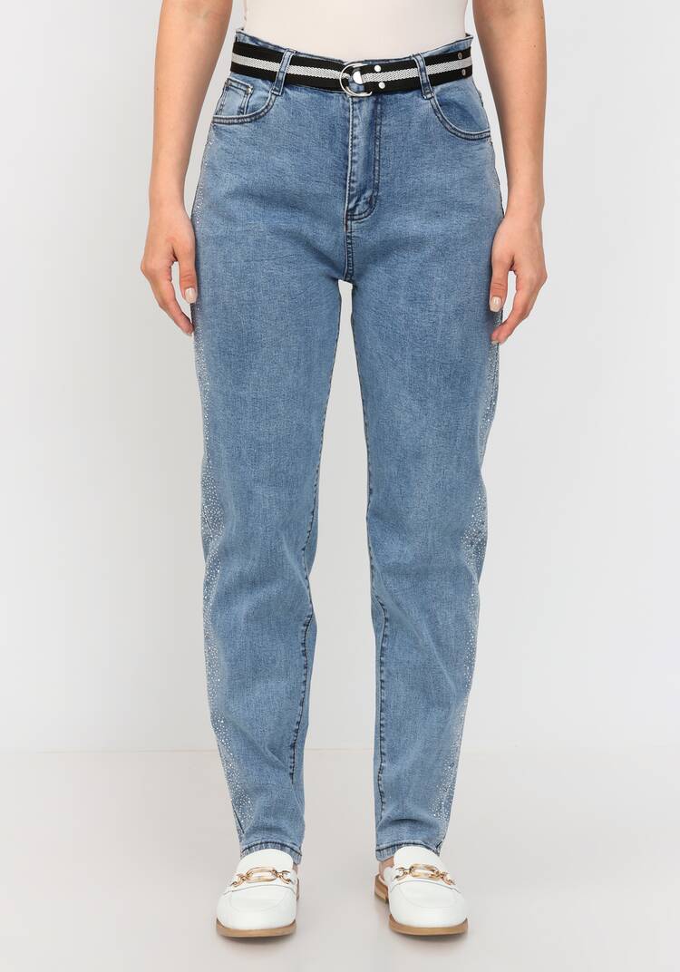 Джинсы со стразами по боковому шву шир.  750, рис. 4