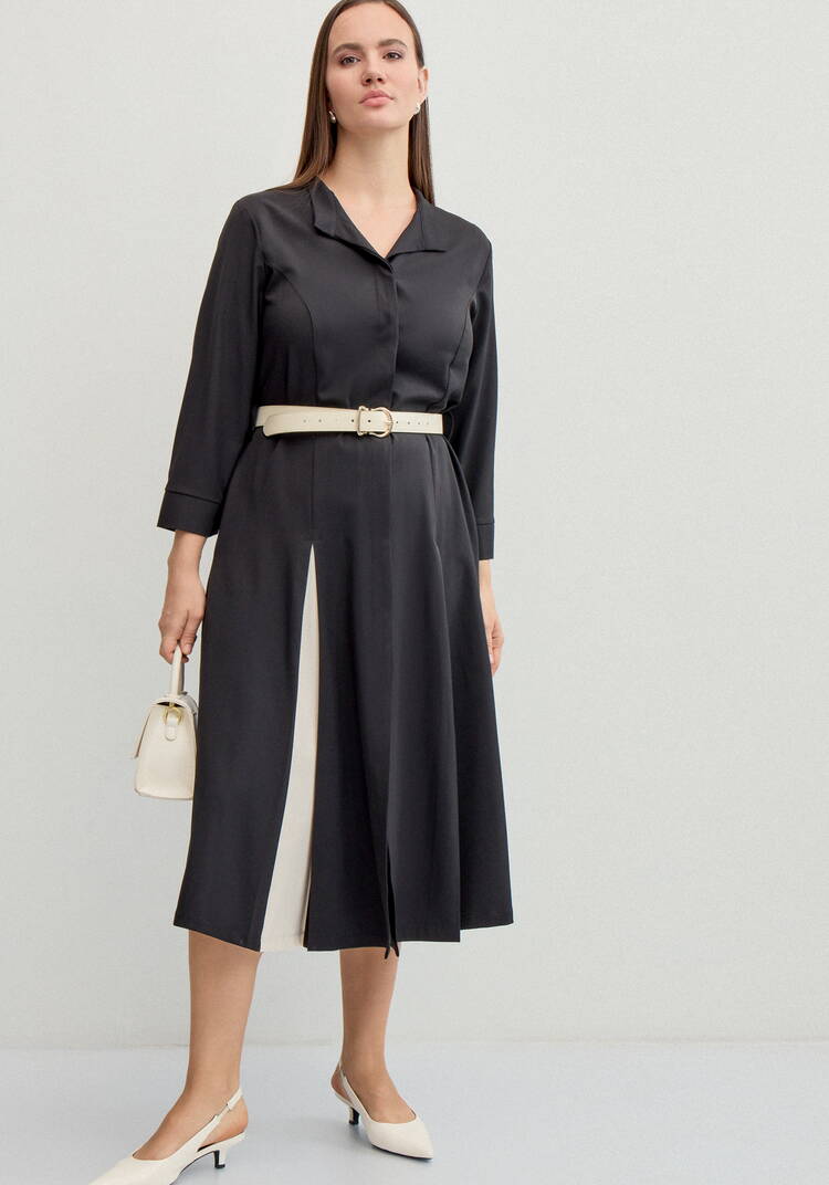 Платье с контрастными вставками в складках шир.  750, рис. 12