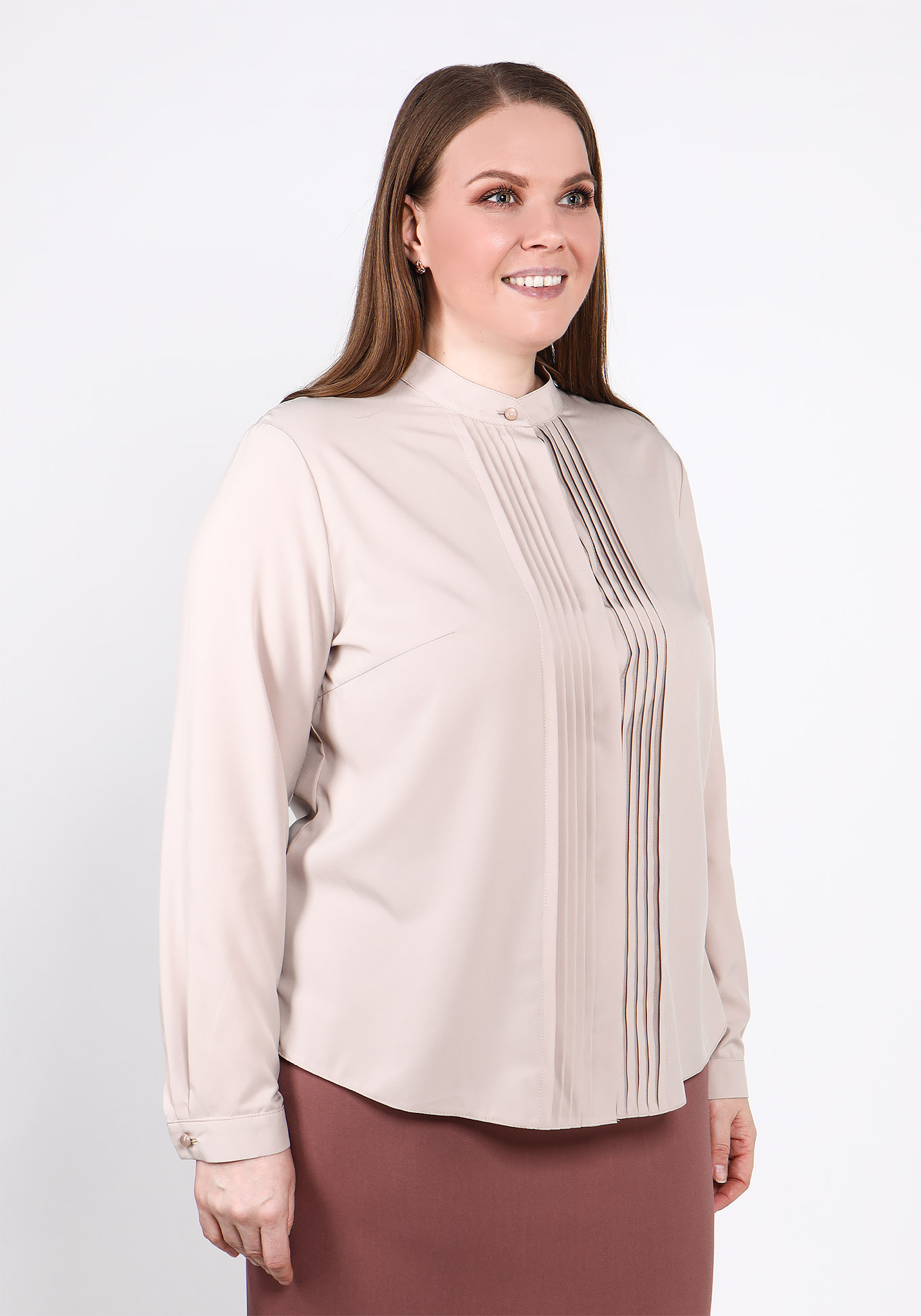 Блуза дизайнерская "Сильвия" Julia Weber, размер 50, цвет кремовый - фото 10