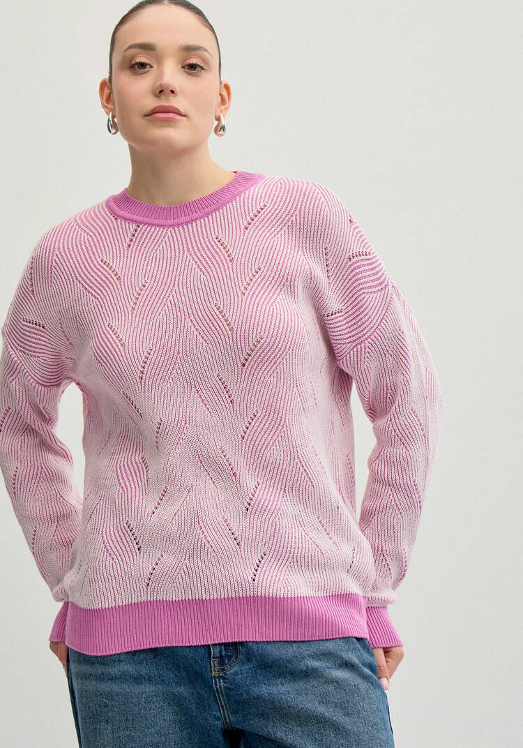 Джемпер с фактурным орнаментом шир.  750, рис. 35