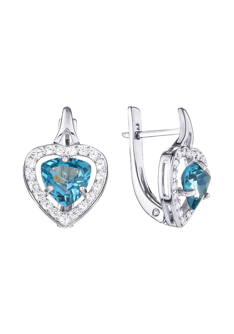 Серьги серебряные Любовь шир.  750, рис. 2