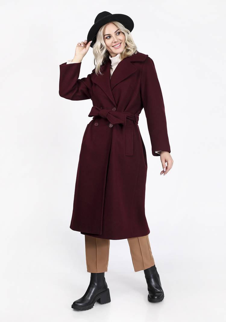 Пальто с поясом и английским воротником шир.  750, рис. 6