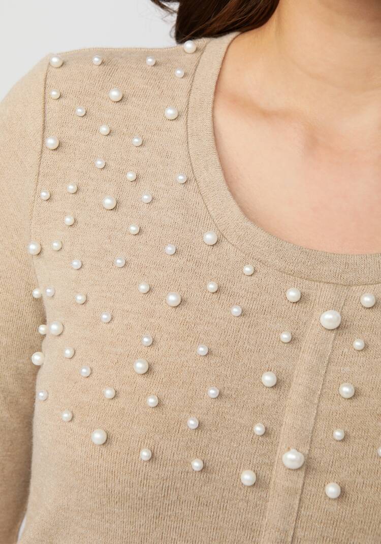 Джемпер с жемчугом шир.  750, рис. 12