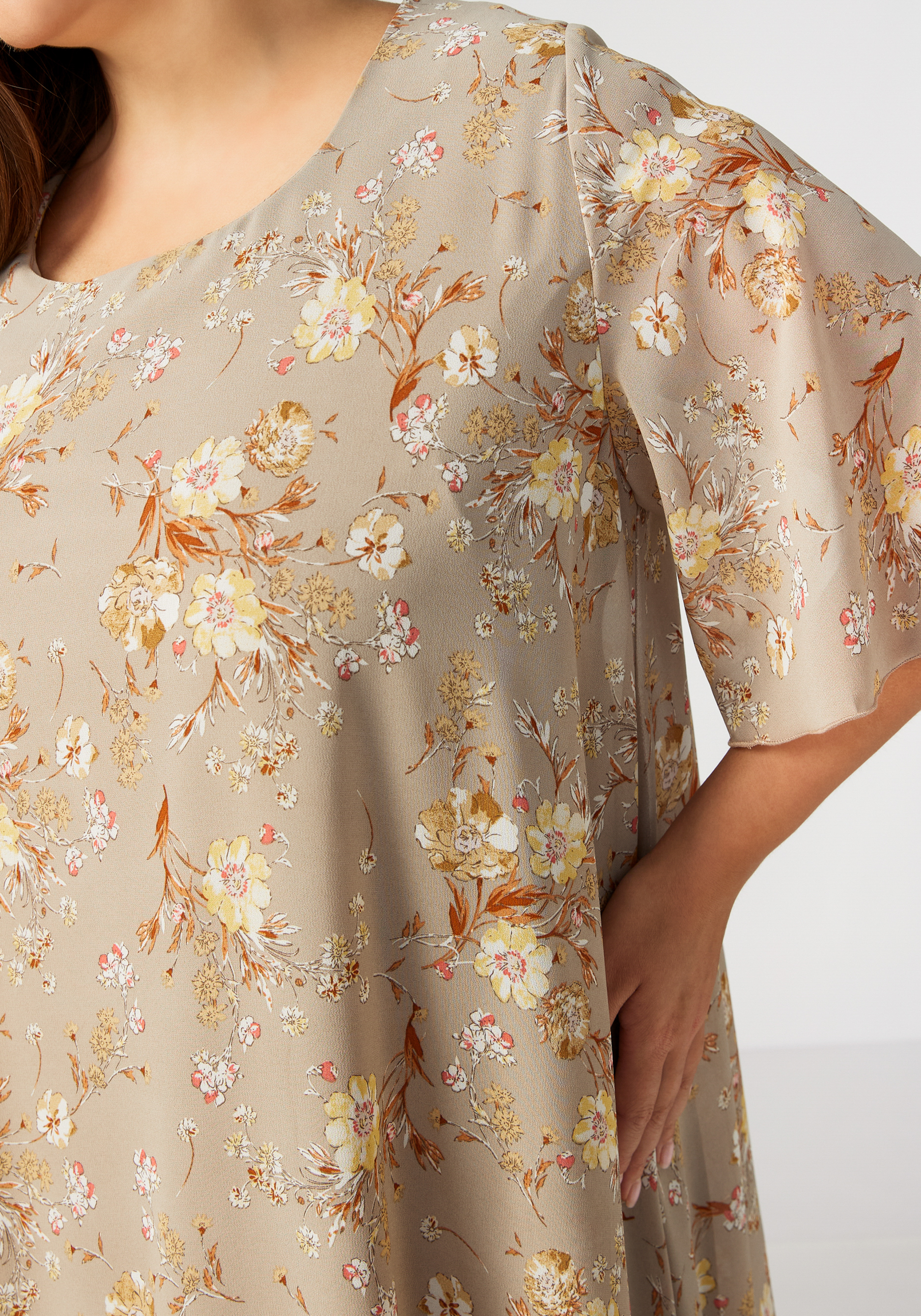 Платье свободного кроя с цветочным узором Bianka Modeno, размер 58 - фото 8