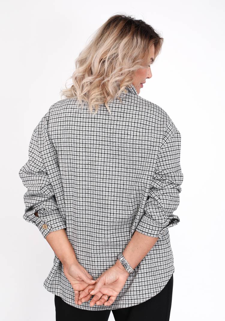 Блуза в клетку с накладным карманом шир.  750, рис. 6