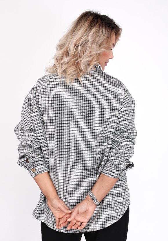 Блуза в клетку с накладным карманом шир.  580, рис. 6