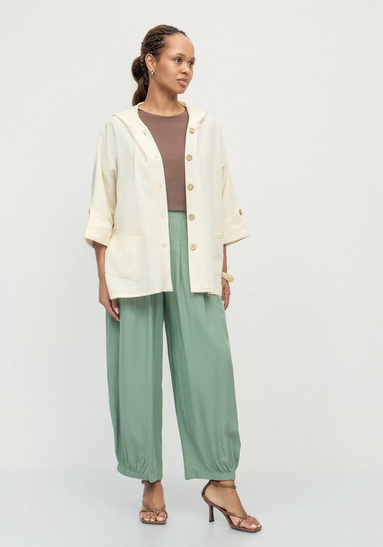 Блуза льняная с рукавами кимоно шир.  750, рис. 9