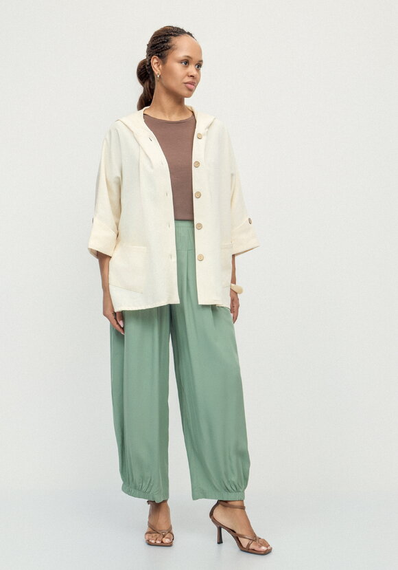 Блуза льняная с рукавами кимоно шир.  580, рис. 9