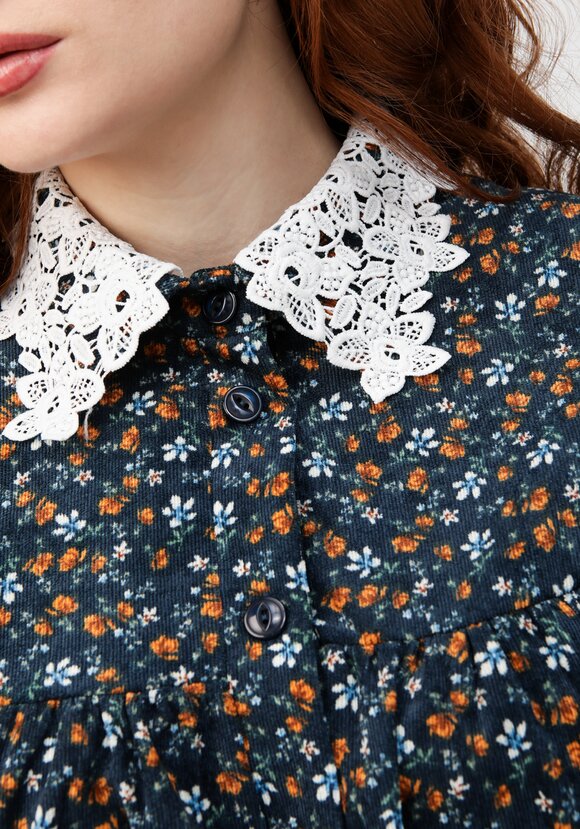 Блуза с цветочным принтом и воротником шир.  580, рис. 14