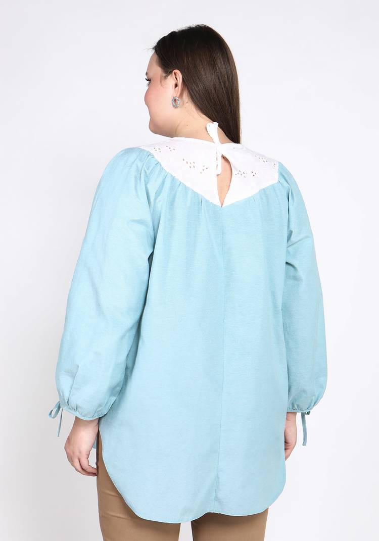 Блуза с вставкой из шитья шир.  750, рис. 3