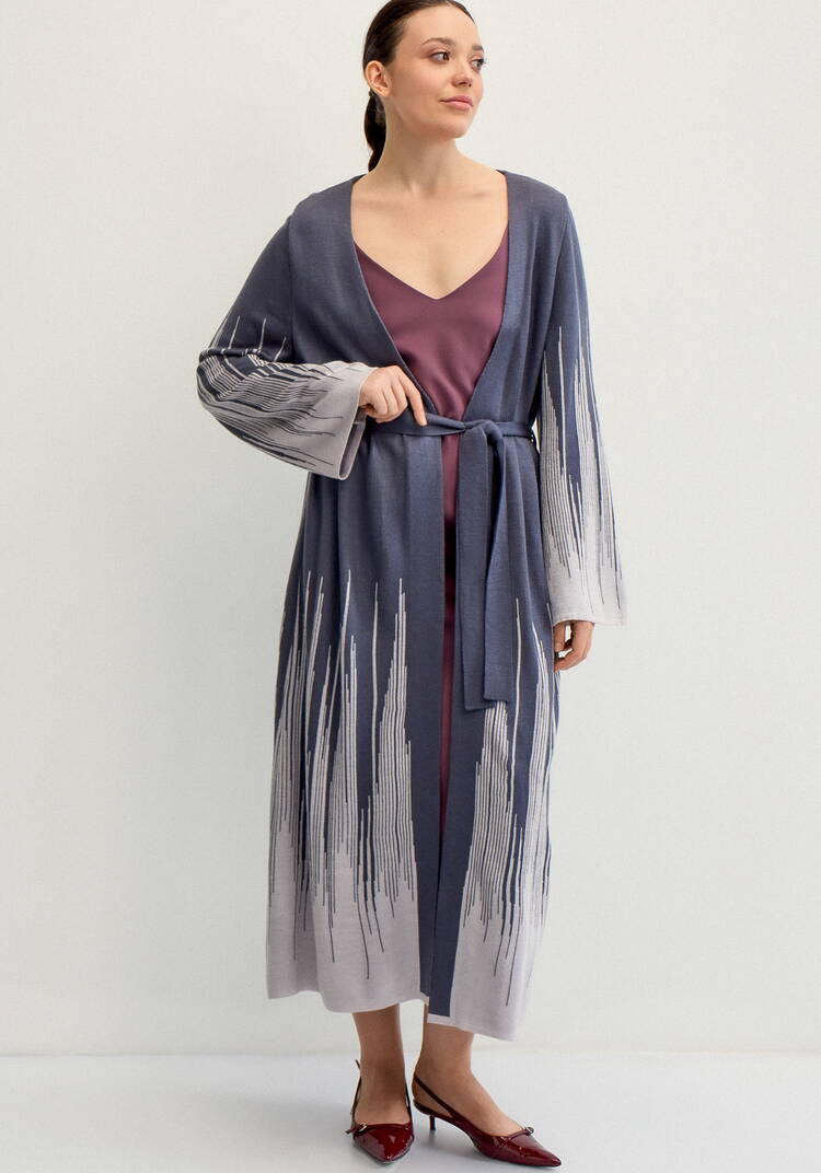 Кардиган удлиненный с принтом-абстракцией шир.  750, рис. 14