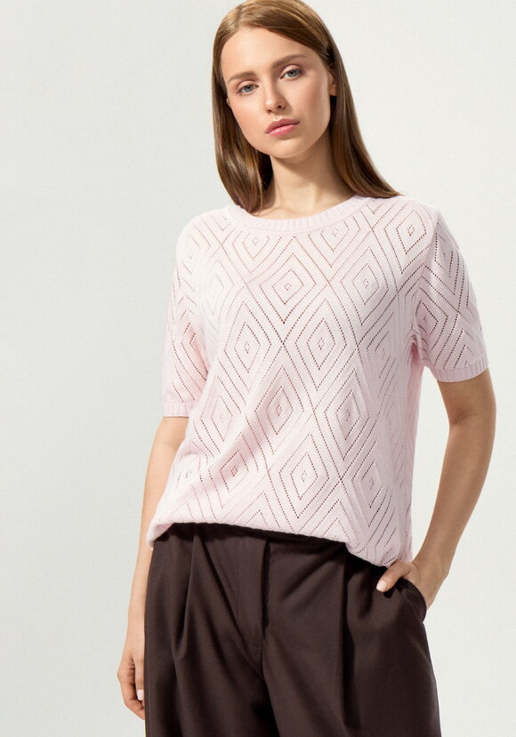 Джемпер с коротким рукавом ажурный шир.  580, рис. 27