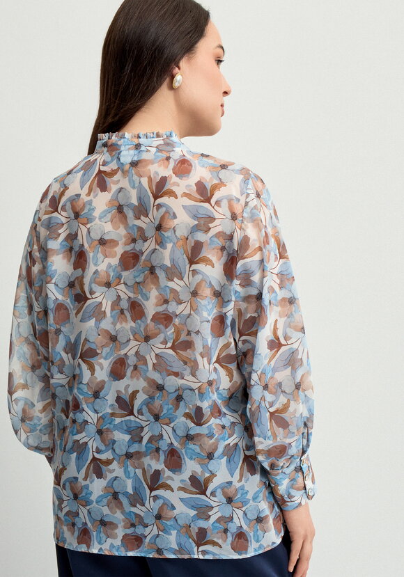 Блуза легкая с цветочным принтом шир.  580, рис. 3