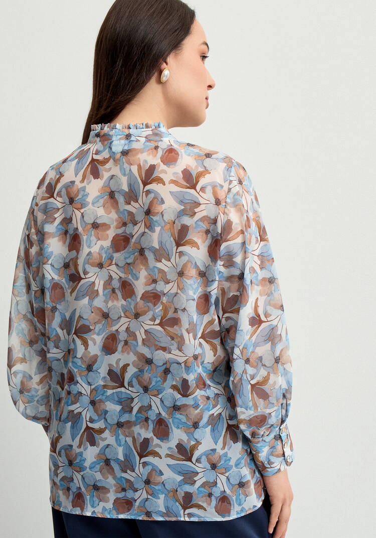 Блуза легкая с цветочным принтом шир.  750, рис. 3