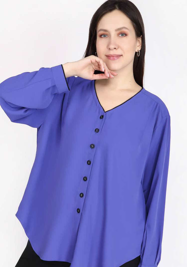 Блуза с контрастным кантом шир.  750, рис. 5