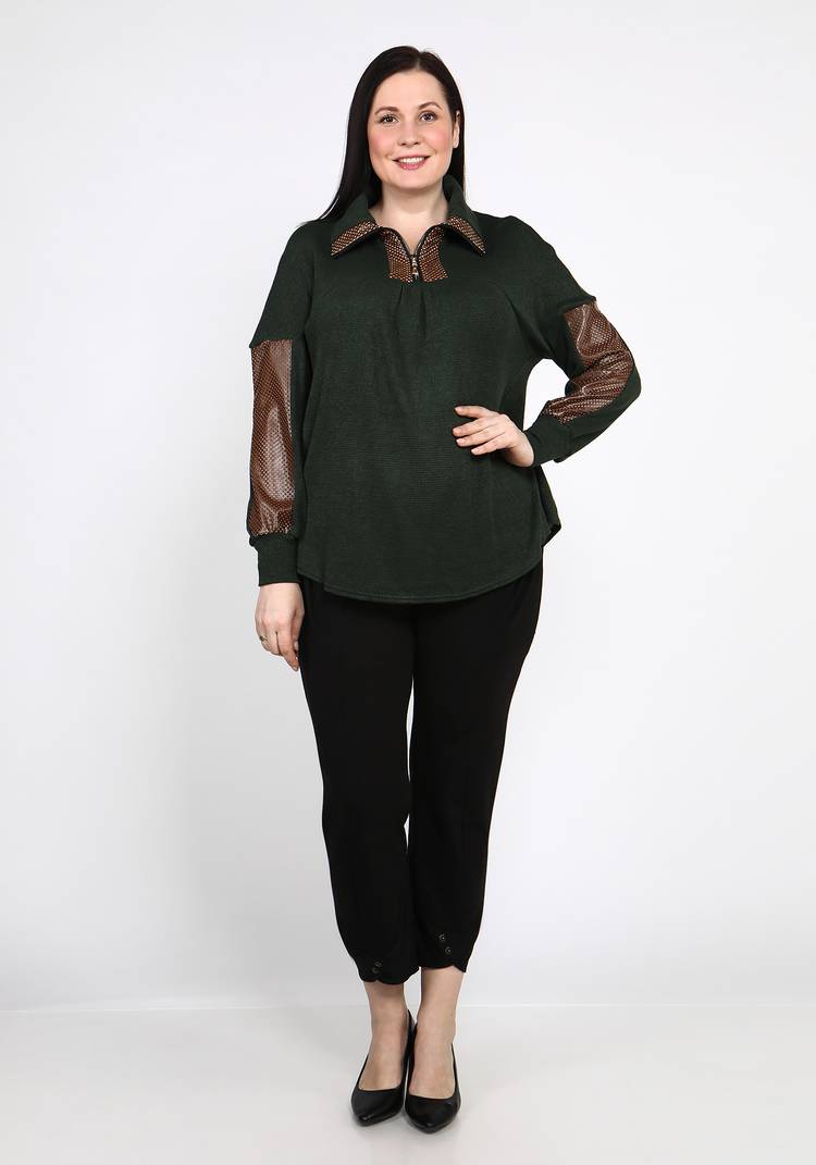 Джемпер с отложным воротом  на молнии шир.  750, рис. 5