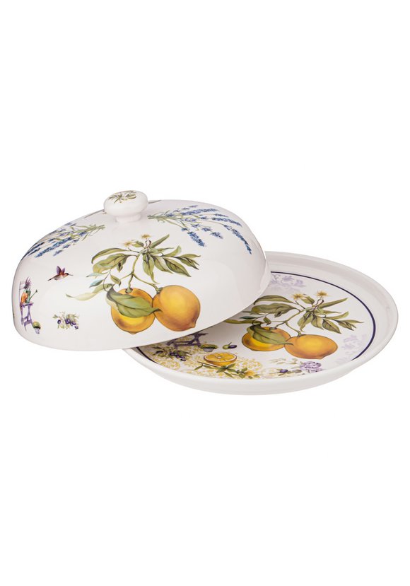 Блюдо из фарфора круглое с крышкой шир.  580, рис. 6