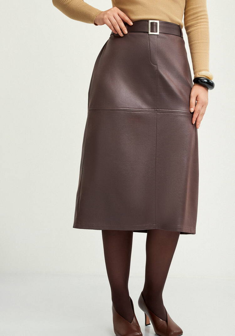 Юбка прямая с декоративными отстрочками шир.  750, рис. 9