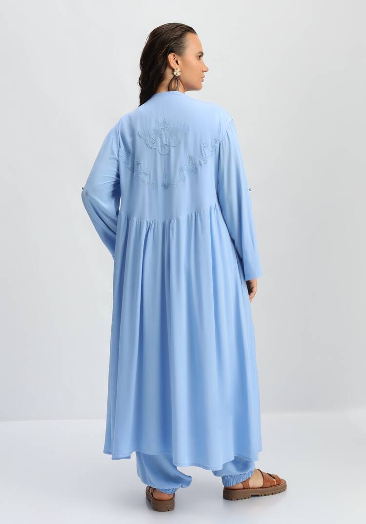 Рубашка удлиненная с вышивкой на кокетке шир.  750, рис. 4