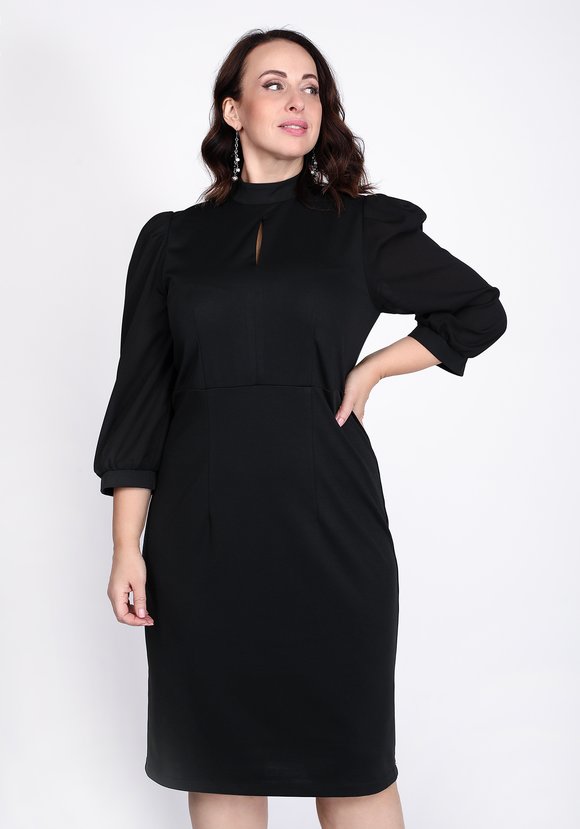 Платье прилегающее с шифоновым рукавом шир.  580, рис. 5