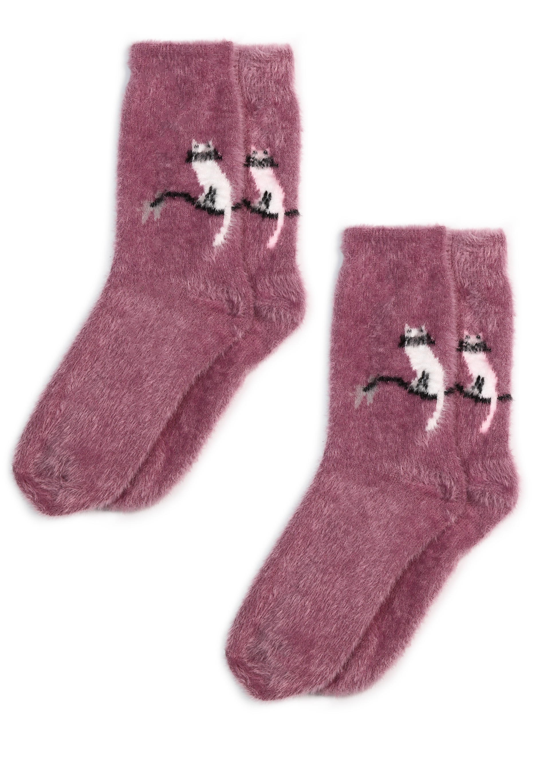 Комплект носков из шерсти норки, 2 пары набор липучек на клеевой основе d 3 см 4 пары 8 шт белый